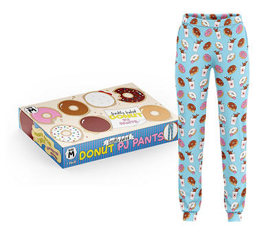 Women's Blue & Pink Donuts Novelty Lounge Pants
