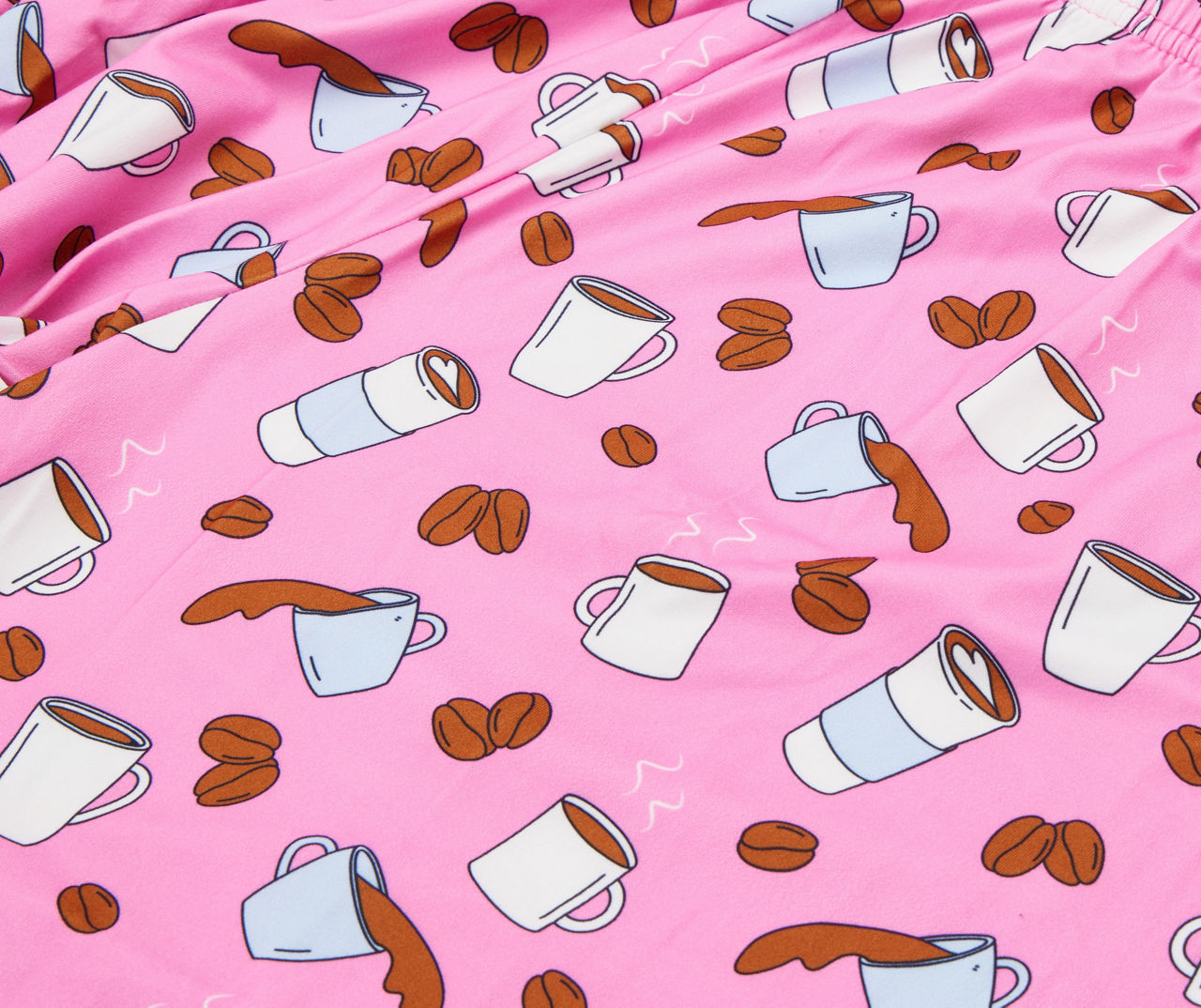 Women's Pink & Brown Coffee Novelty Lounge Pants