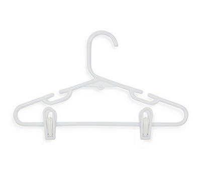 White Kids' Hangers With Clips, 18-Pack