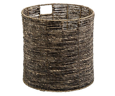 Brown Woven Round Storage Basket, (11")
