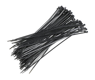 8" Black Nylon Cable Ties, 100-Count