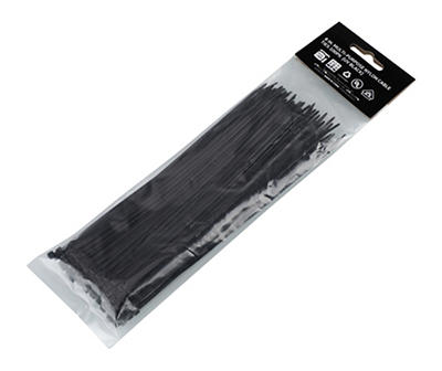 8" Black Nylon Cable Ties, 100-Count