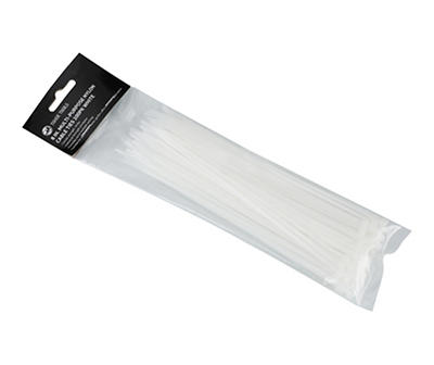 8" Clear Nylon Cable Ties, 100-Count