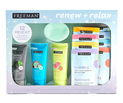 Renew & Relax 12-Piece Face Mask Kit