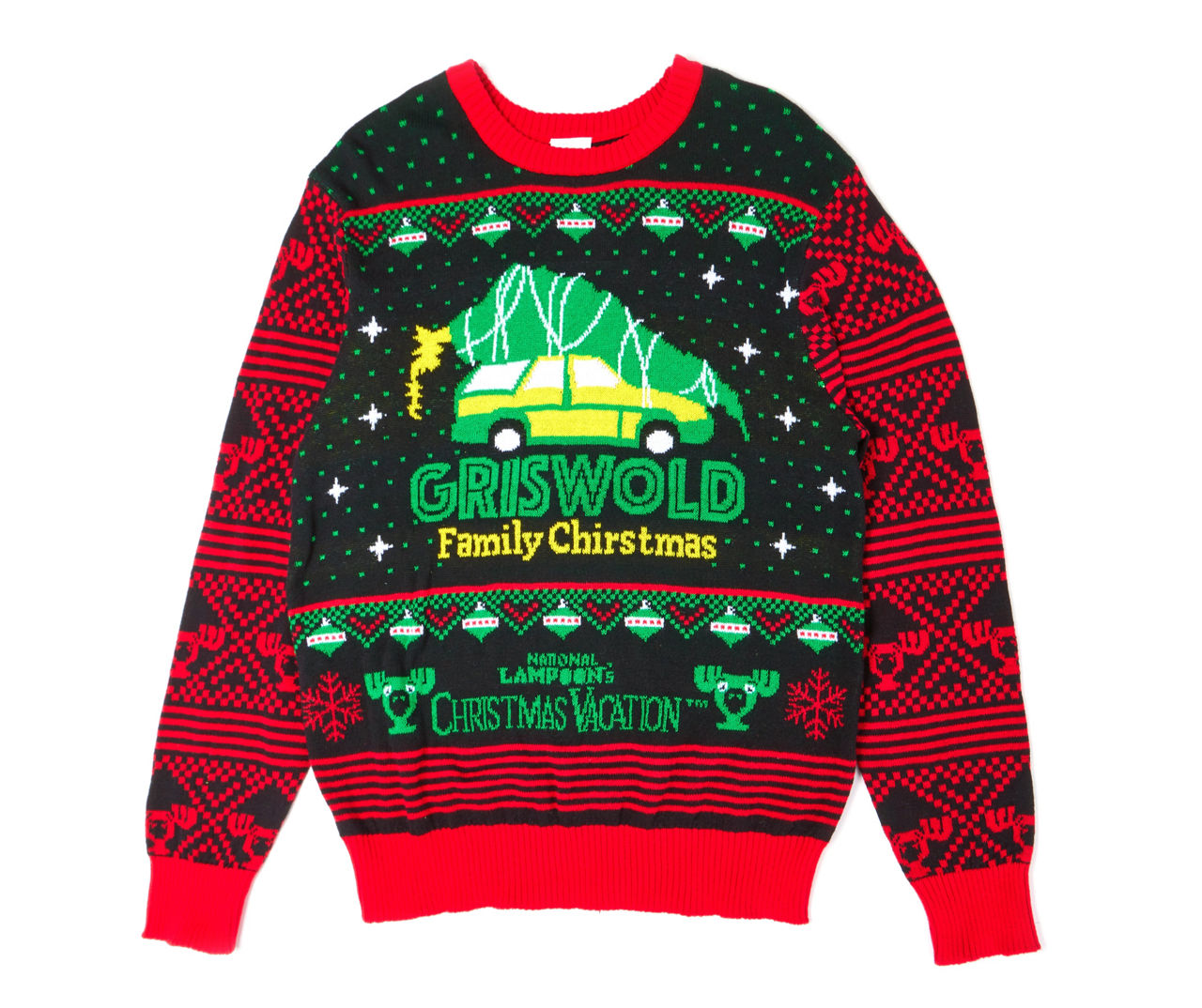 Men s Size L Christmas Vacation Griswold Black Green Ugly Sweater