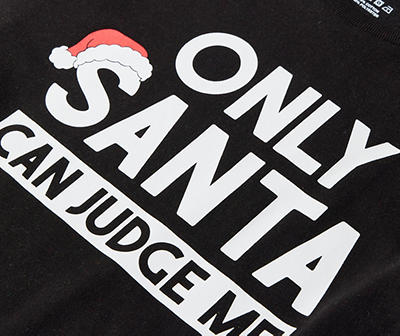 Unisex Size L "Only Santa" Black Fair Isle Ugly Sweatshirt