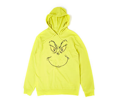 Men's Size M Sprout Green Grinch Face Hoodie