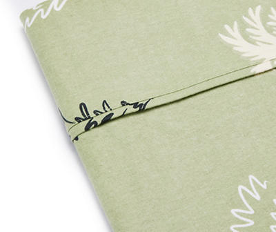 Green & Cream Trees Twin 3-Piece Flannel Sheet Set