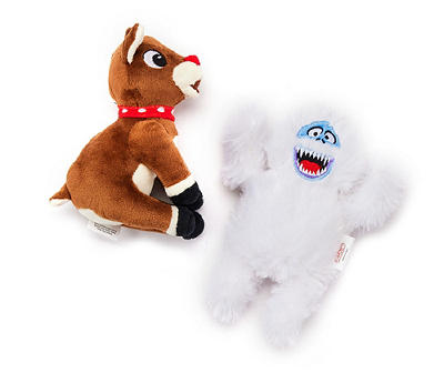 Bumble & Rudolph Squeaker Plush Dog Toys, (6")