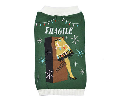 Pet Small "Fragile" Green Leg Lamp Sweater