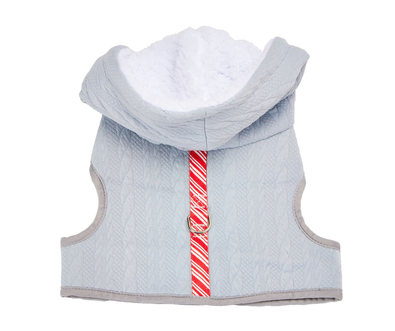 Pet Gray Candy Cane Sherpa Hoodie Harness Big Lots