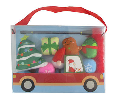 Holiday Truck 8-Piece Plush Cat Toy Set