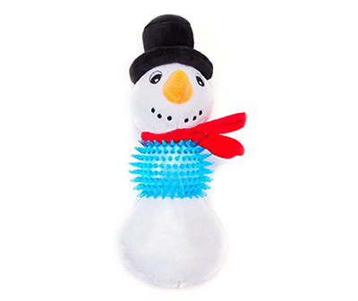Snowman Plush & Spike Ball Dog Toy