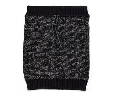 Pet Medium/Large Heather Black Knit Tube Scarf