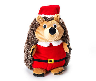 Santa Hedgehog Plush Dog Toy