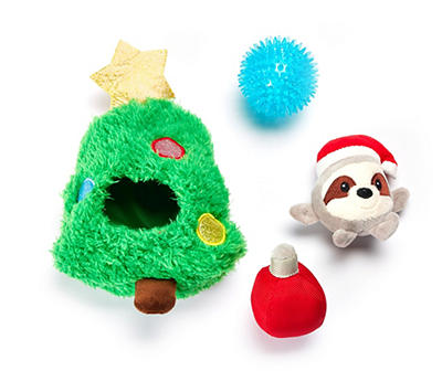 Christmas Tree Burrow Plush Dog Toy