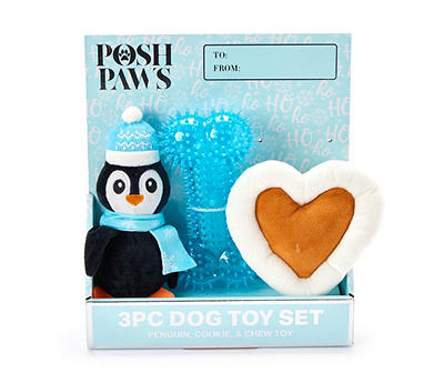 Blue Penguin Holiday 3-Piece Dog Toy Set