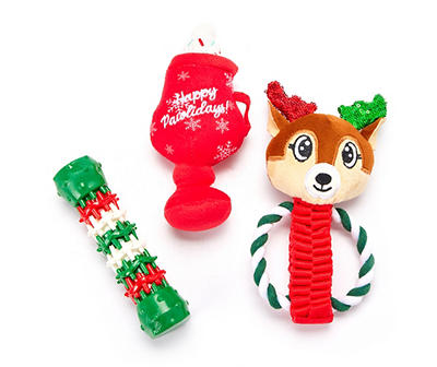 Red Cocoa 3-Piece Dog Toy Set