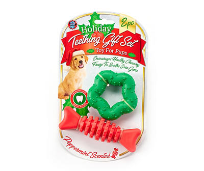Holiday Teething Dental Dog Toy Set