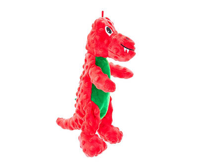 Red Dino Fabric Dog Toy