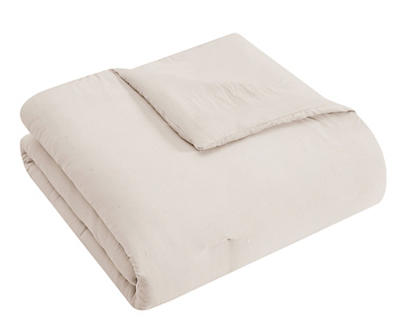 Bone White Stitch-Tufted Queen 4-Piece Comforter Set