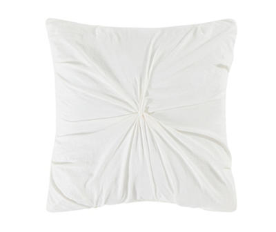 White Stitch-Tufted King 4-Piece Comforter Set