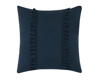 Indigo Embroidery-Tufted Queen 4-Piece Comforter Set