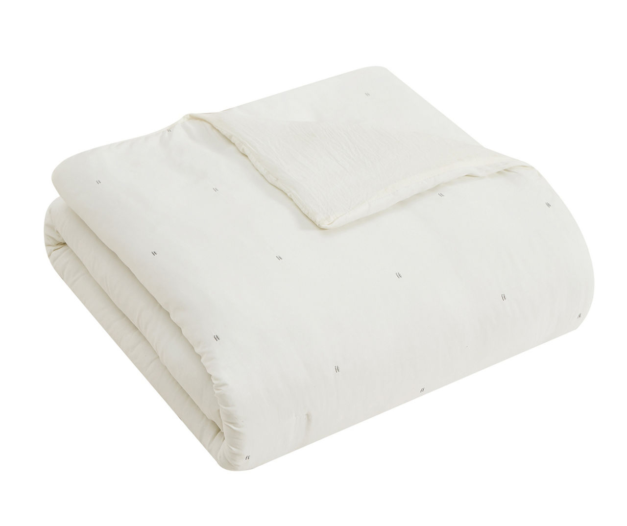 White Embroidered-Accent Stitch-Tufted King 4-Piece Comforter Set