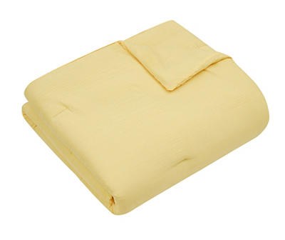 Yellow Crinkle-Texture King 4-Piece Comforter Set
