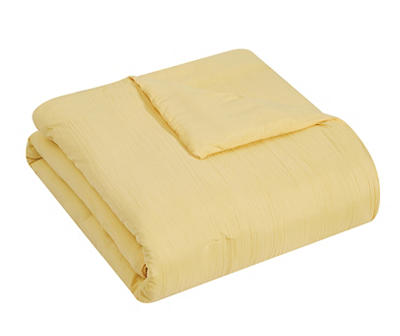 Yellow Crinkle-Texture Queen 4-Piece Comforter Set
