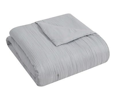 Gray Crinkle-Texture Queen 4-Piece Comforter Set