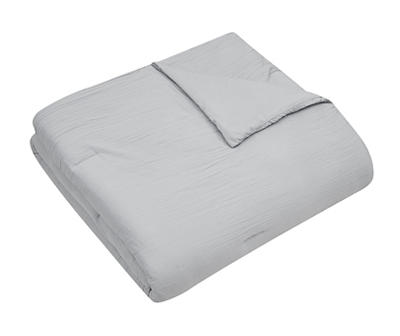 Light Gray Crinkle-Texture King 4-Piece Comforter Set