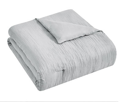 Light Gray Crinkle-Texture Queen 4-Piece Comforter Set