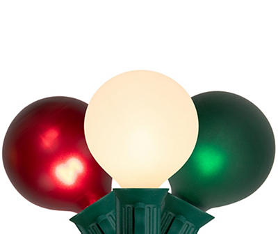 Frosted Red, White & Green Globe Light Set, 10-Lights