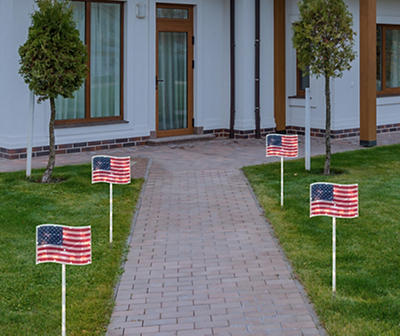 U.S. Flag 4-Piece Light-Up Pathway Marker Set
