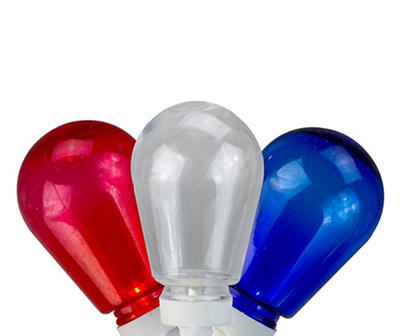 Red, White & Blue Edison Bulb LED Light Set, 10-Lights