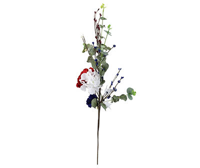 27" Red, White & Blue Hydrangea Floral Spray