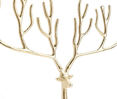 23.2" Gold Standing Deer Metal Tabletop Decor