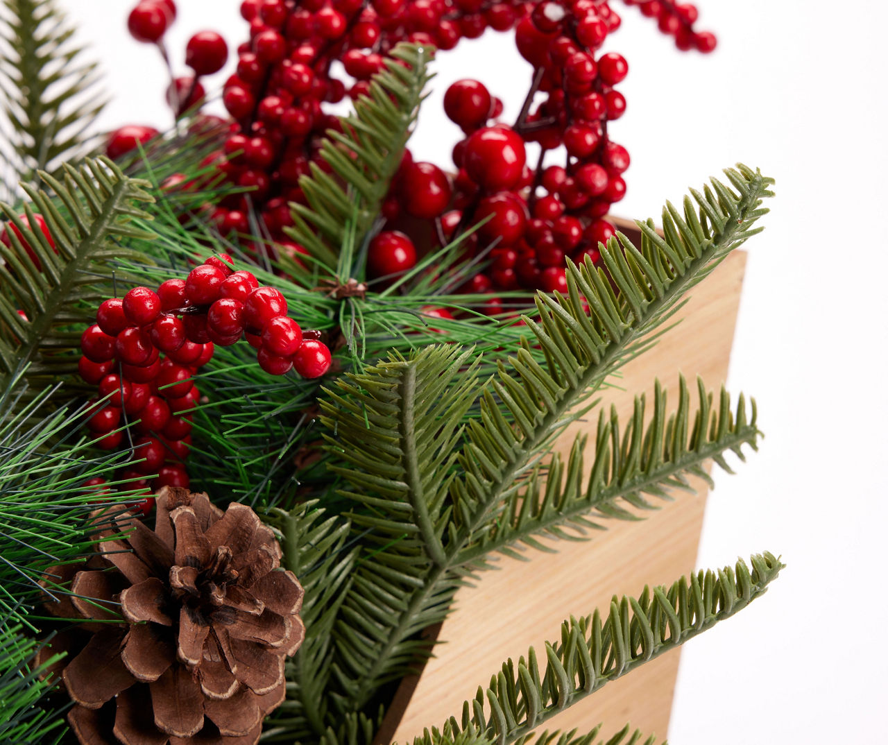 Pine, Pinecone & Berry in Wood & Metal Sleigh