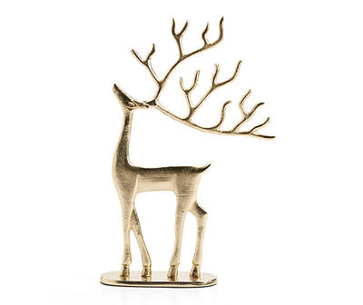 16" Gold Standing Deer Metal Tabletop Decor