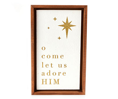 "O Come Let Us Adore Him" Star Framed Wall Decor