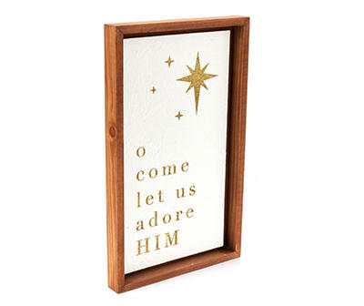 "O Come Let Us Adore Him" Star Framed Wall Decor