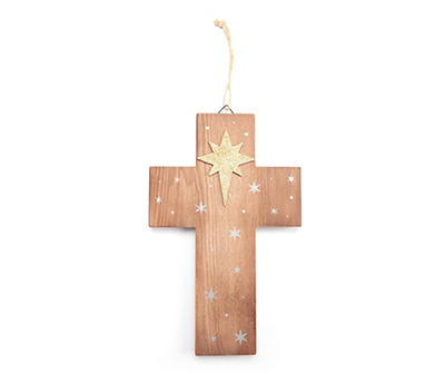 Star of Bethlehem Wood Cross Hanging Wall Decor