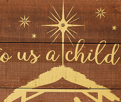 "A Child Is Born" Nativity Scene LED Hanging Wall Decor