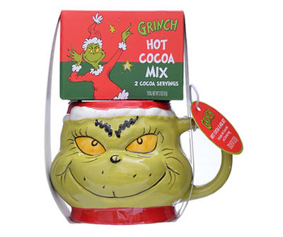 Green Grinch Figural Mug & Hot Cocoa Set