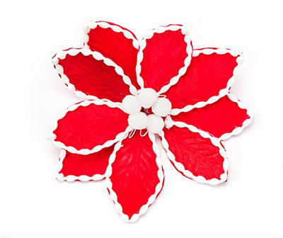 Red Poinsettia Clips, 3-Pack