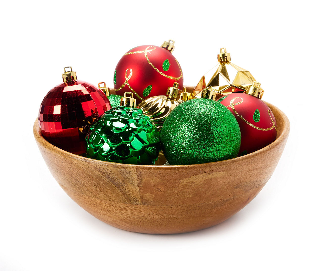 Red, Green & Gold Ball 40-Piece Shatterproof Ornament Set