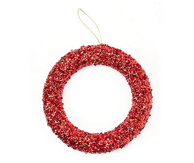11.5" Red Glitter & Sequin Wreath