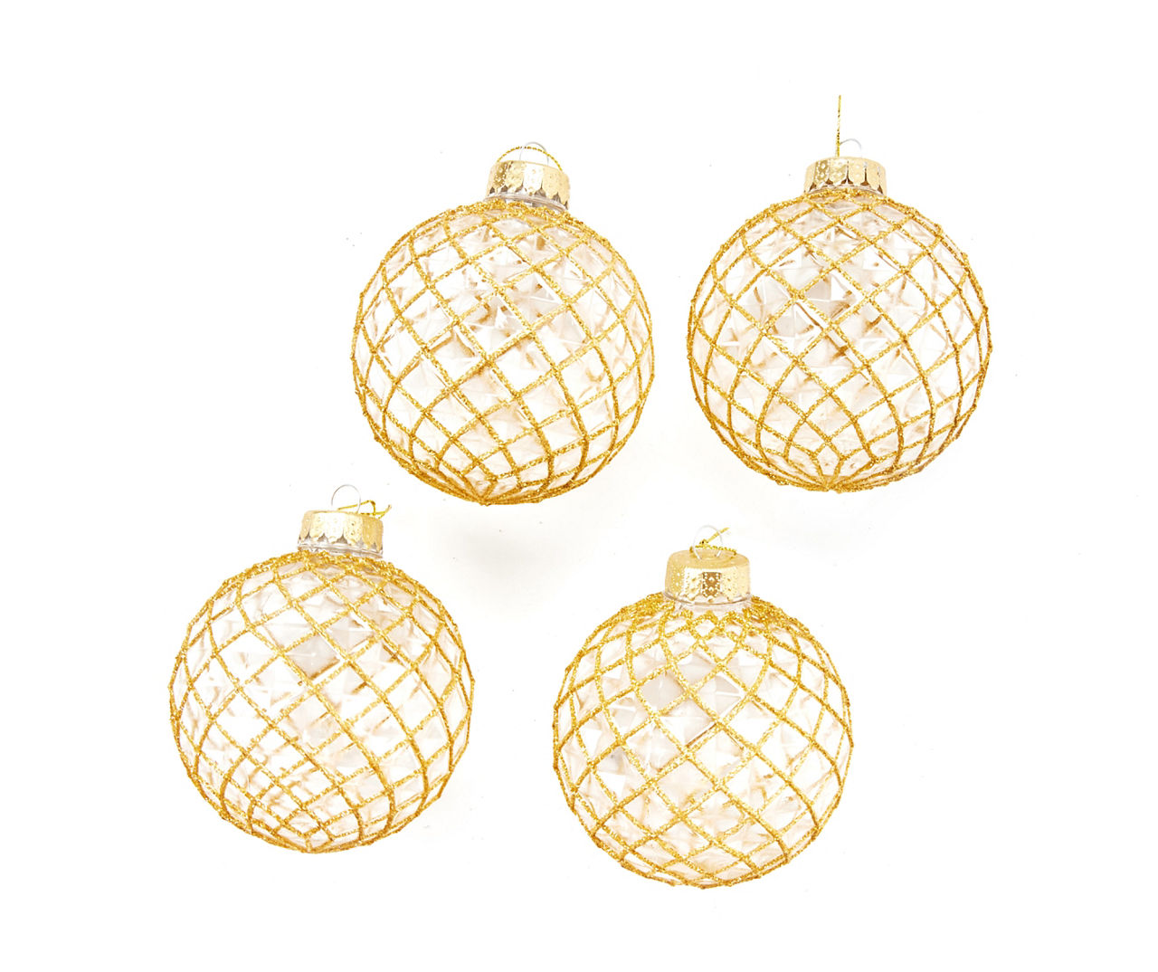 Winter Wonder Lane Gold Glitter Angel Wing Ornaments, 3-Pack