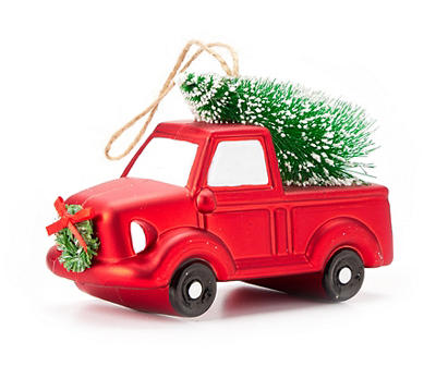 Red Truck & Tree Ornaments, 3-Pack